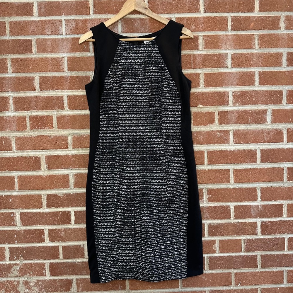 White‎ House Black Market Women's Black & White Tweed Sheath Dress Size 6